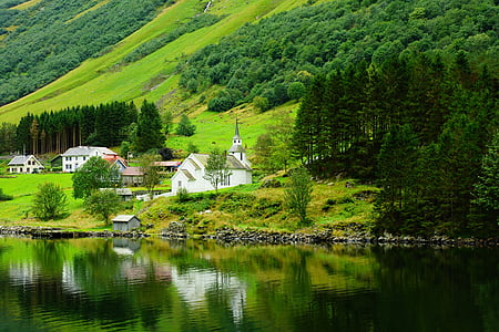 white concrete house near the lake thumbnail