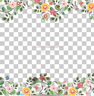 Flower Stock photography , Flowers border, assorted-color flowers with Invitation text illustration PNG clipart