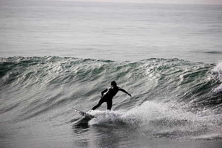 person surfing alone on sea thumbnail
