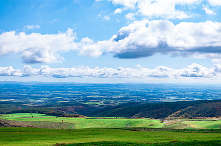 green grass field under blue sky thumbnail
