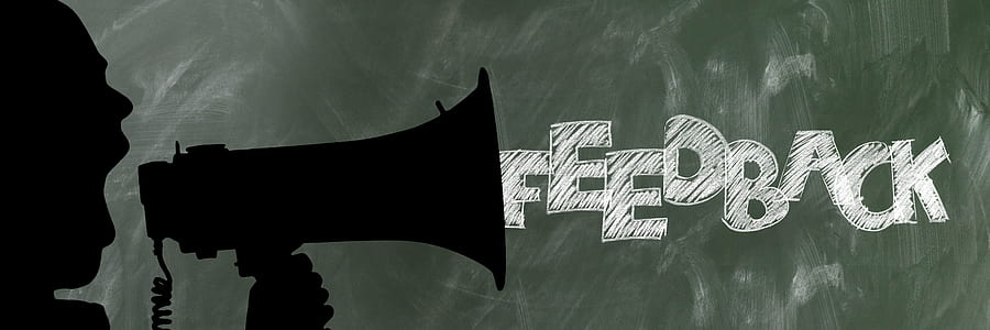 silhouette of man holding megaphone with feedback text thumbnail