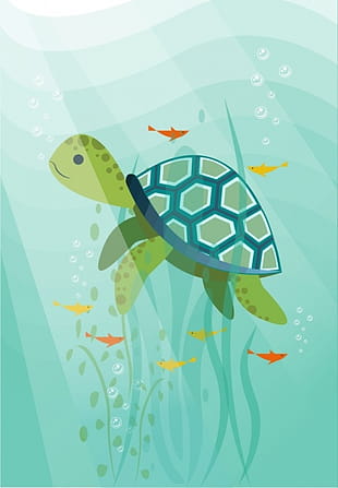 Ocean Background Turtle Fishes Icons Colorful Cartoon Ai Eps File Free Graphics Uihere