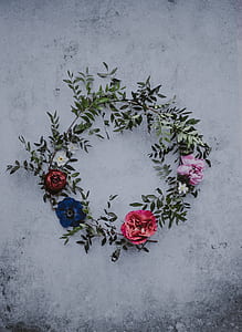 pink, blue, and red flowers wreath thumbnail