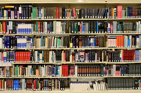 assorted-title books display on shelf thumbnail