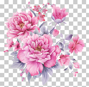 Floral design Flower, Beautiful hand-painted floral patterns, pink peonies PNG clipart
