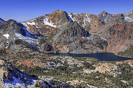 Grey and Brown Rocky Mountain Near the River thumbnail