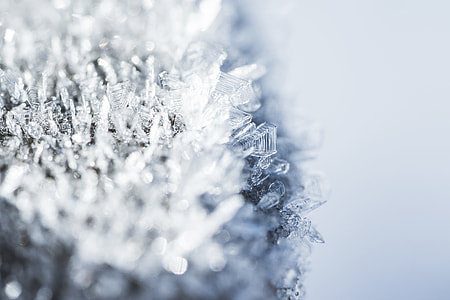 Morning Hoar Frost Frozen Snowflakes Close Up thumbnail