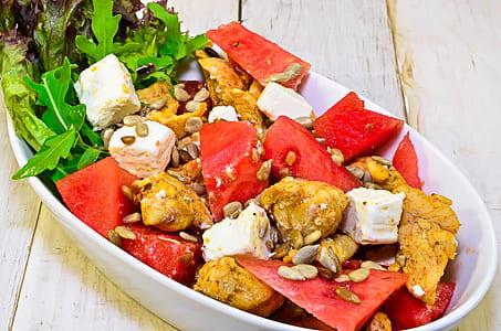 bowl of chicken and watermelon thumbnail