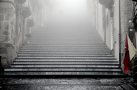red and white flag along stair photo thumbnail