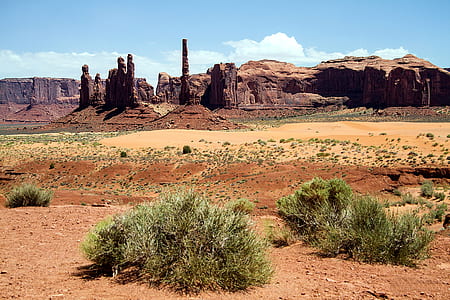 desert canyon under clear day sky thumbnail