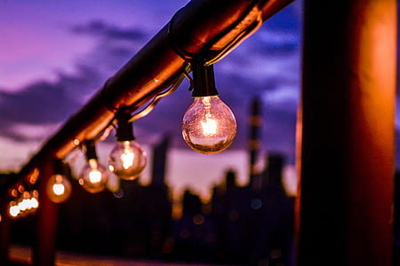 closeup photography of lighted string bulbs thumbnail
