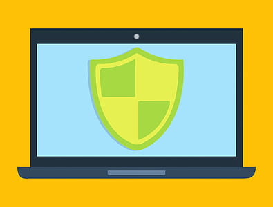 Antivirus symbol on laptop screen. thumbnail