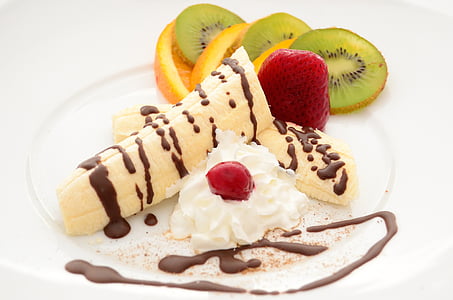 banana with kiwi on plate thumbnail
