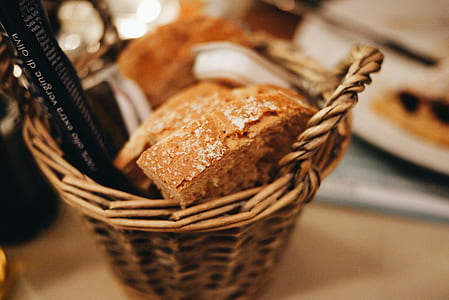 baked bread in basket thumbnail