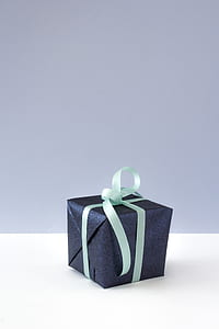 Blue Gift Box With Blue Ribbon thumbnail
