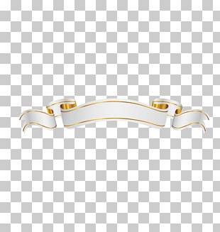 Euclidean Web banner Digital , Gold banner, white and gold ribbon illustration PNG clipart