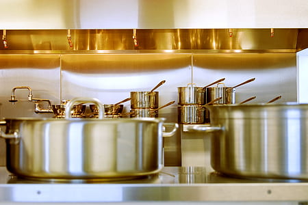 two stainless steel cooking pots thumbnail