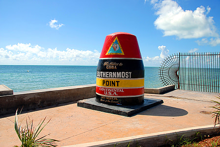 round red and black Southernmost point statue thumbnail