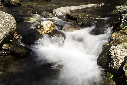 Close-up of rapids and cascades in the river at Great Smoky Mountains National Park, North Carolina thumbnail