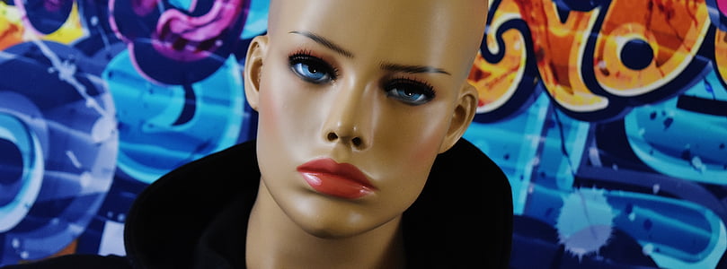female manikin wearing black shirt wallpaper thumbnail