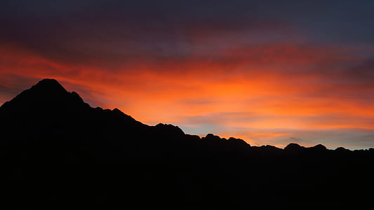 silhouette of mountains with sunset thumbnail