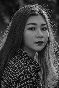 Grayscale Photo of Woman thumbnail