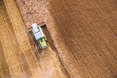 Combine Harvester at Work from Bird’s Eye View #2 thumbnail