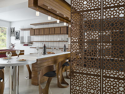 brown and white bar counter thumbnail