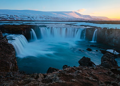 water falls at golden hour thumbnail