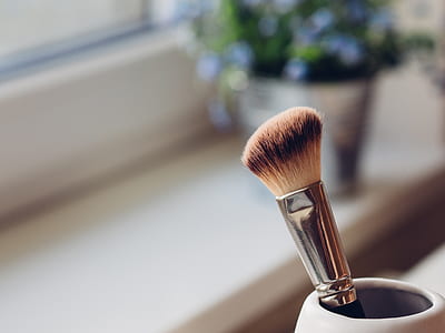 cup, flowers, brush, window thumbnail