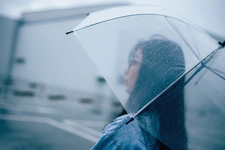 woman under white umbrella thumbnail