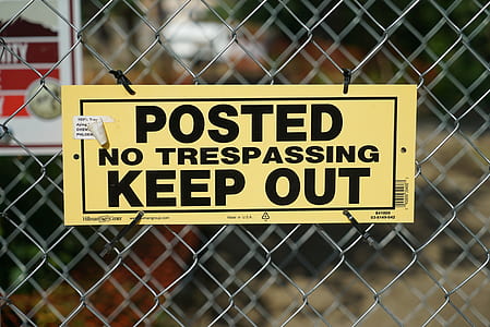 posted no trespassing keep out signage thumbnail
