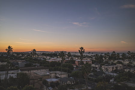 aerial photography of buildings at golden hour thumbnail