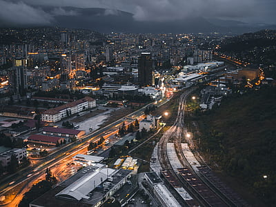 top view of city after sunset thumbnail