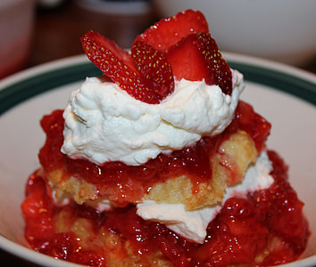 sweets with strawberry on plate thumbnail