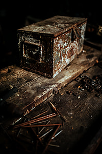 Old boxes in a workshop thumbnail