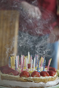 selective focus photography of candles on cake thumbnail