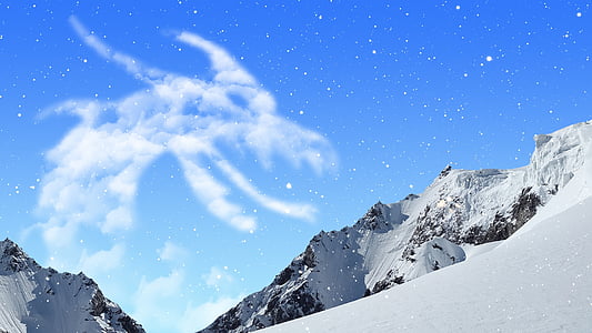 mountains covered with snow thumbnail