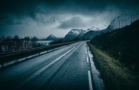 grey street in front of mountain thumbnail