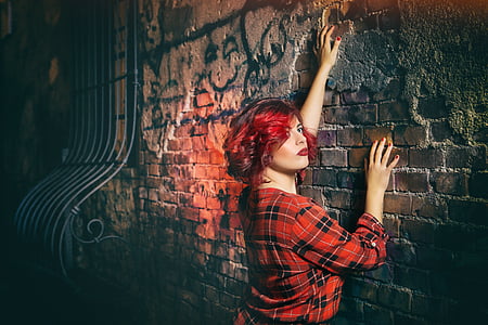 woman wearing red and black flannel thumbnail