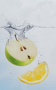 sliced granny smith apple and lemon fruit in water thumbnail