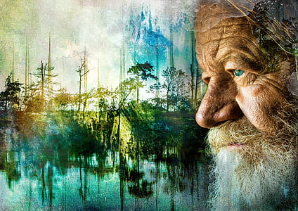 fame of man against forest background painting thumbnail