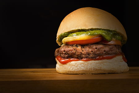 selective focus photo of burger with coleslaw thumbnail