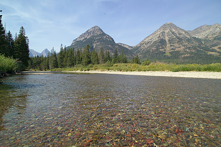 Lake Landscape and Water with mountains in Glacier National Park, Montana thumbnail