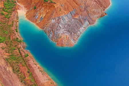 Aerial View Photography of Brown Island thumbnail