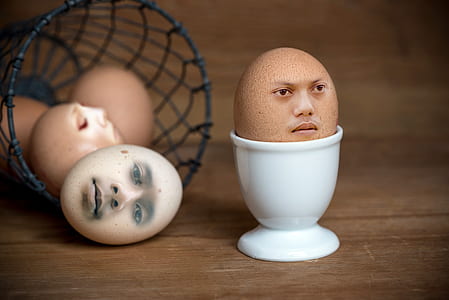 edited photo of eggs with human face thumbnail