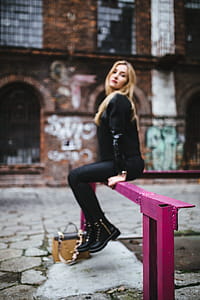 Portrait of young woman on the street thumbnail