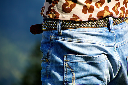 person wearing blue denim bottoms thumbnail