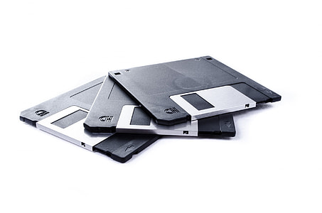 three grey and black Floppy Diskets thumbnail