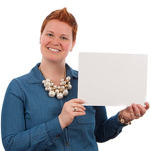 woman holding white board thumbnail